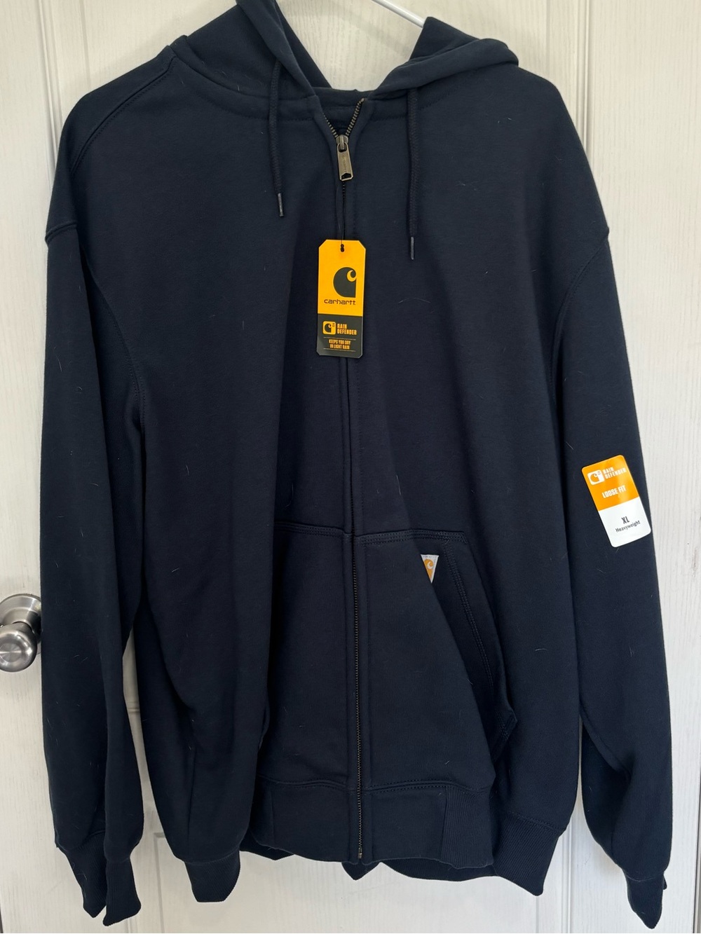 Carhartt Rain Defender Heavyweight Zip‑Up Hoodie – Loose Fit – Navy – XL
